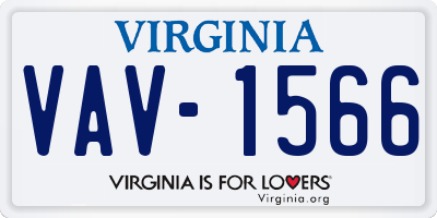 VA license plate VAV1566