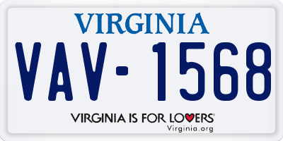 VA license plate VAV1568