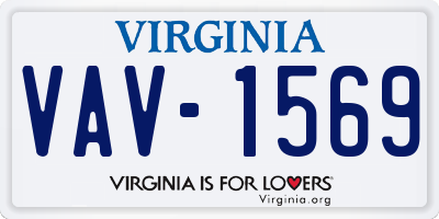 VA license plate VAV1569