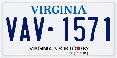 VA license plate VAV1571