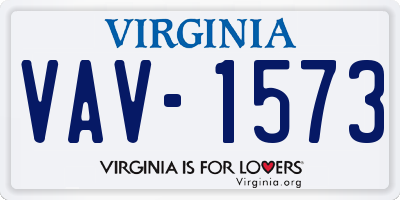 VA license plate VAV1573