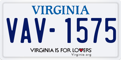 VA license plate VAV1575