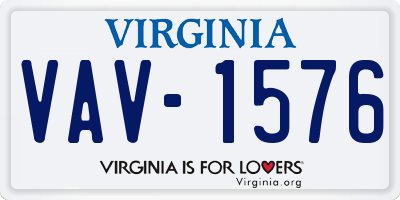 VA license plate VAV1576