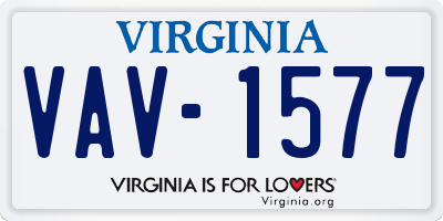 VA license plate VAV1577