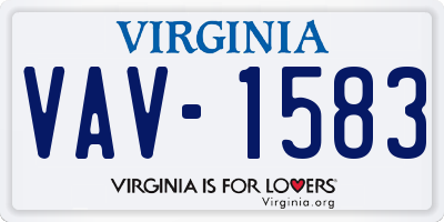 VA license plate VAV1583