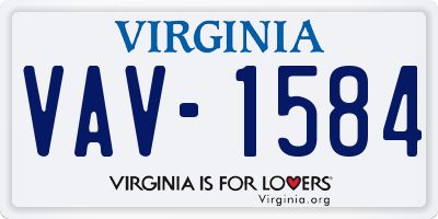 VA license plate VAV1584