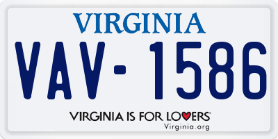 VA license plate VAV1586