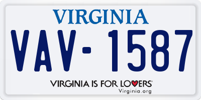 VA license plate VAV1587