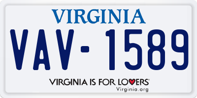 VA license plate VAV1589