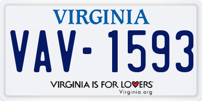VA license plate VAV1593