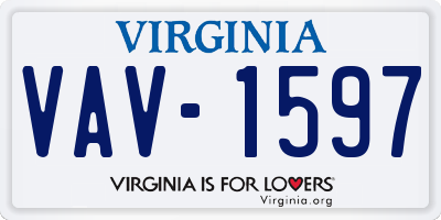 VA license plate VAV1597