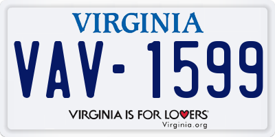 VA license plate VAV1599