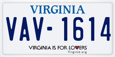 VA license plate VAV1614