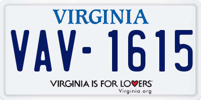 VA license plate VAV1615