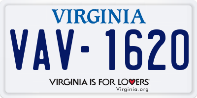 VA license plate VAV1620