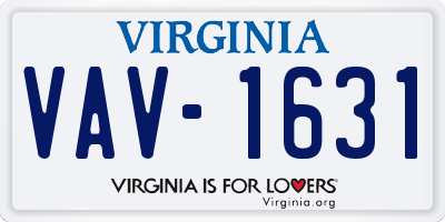 VA license plate VAV1631