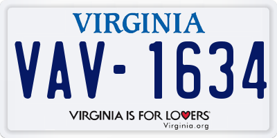 VA license plate VAV1634