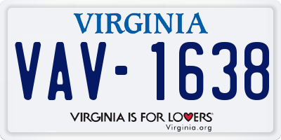 VA license plate VAV1638