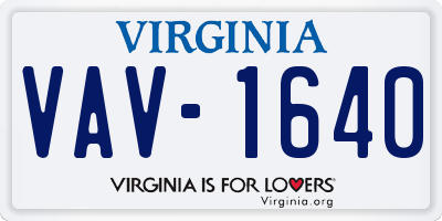 VA license plate VAV1640