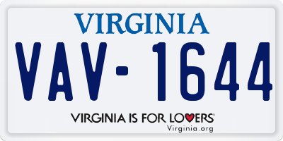 VA license plate VAV1644