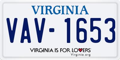 VA license plate VAV1653