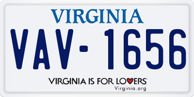 VA license plate VAV1656