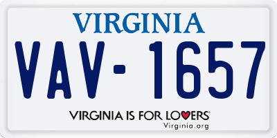 VA license plate VAV1657