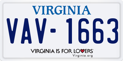 VA license plate VAV1663