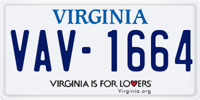 VA license plate VAV1664