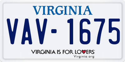 VA license plate VAV1675
