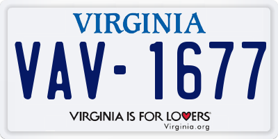 VA license plate VAV1677