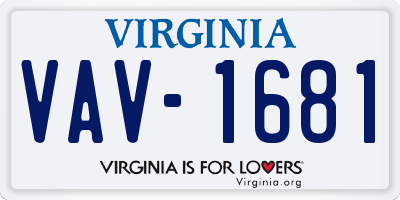 VA license plate VAV1681