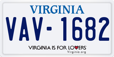 VA license plate VAV1682