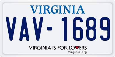 VA license plate VAV1689