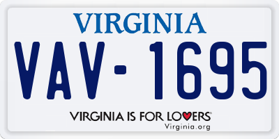 VA license plate VAV1695