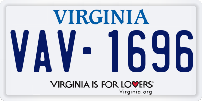 VA license plate VAV1696