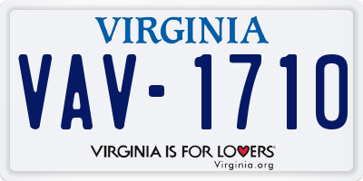 VA license plate VAV1710