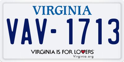VA license plate VAV1713