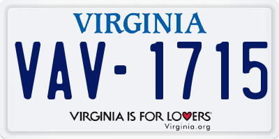 VA license plate VAV1715