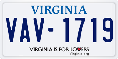 VA license plate VAV1719