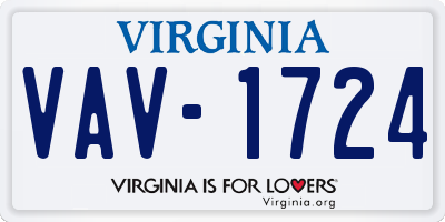 VA license plate VAV1724