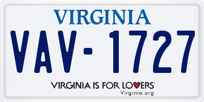 VA license plate VAV1727