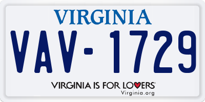 VA license plate VAV1729