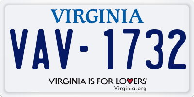 VA license plate VAV1732