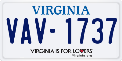 VA license plate VAV1737