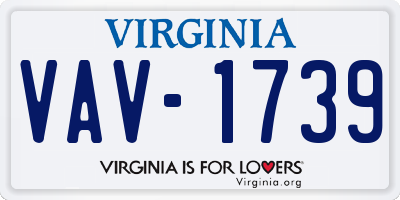 VA license plate VAV1739