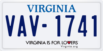 VA license plate VAV1741