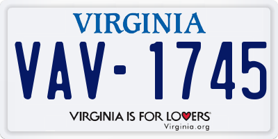 VA license plate VAV1745