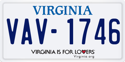 VA license plate VAV1746