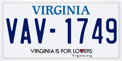 VA license plate VAV1749